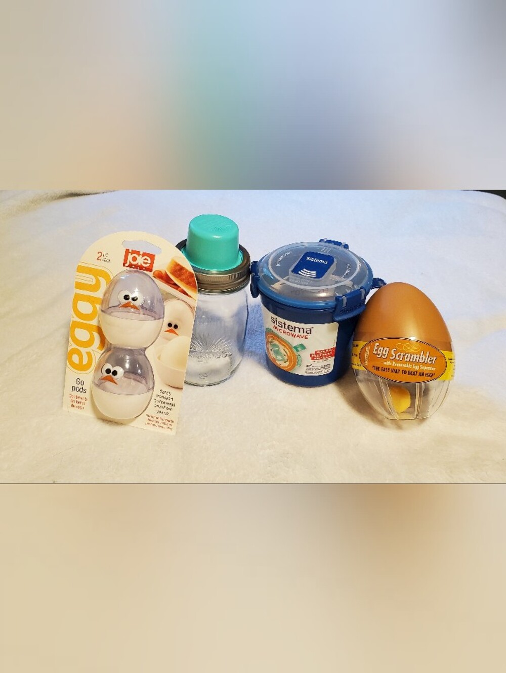 Kitchen Bundle- Egg Scrambler,Travel Mug,Go Pods-Eggs & Measuring Juicer Jar